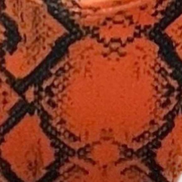 NEW SHEIN Orange & Black Snakeskin Underwire Front Underwire High Cut Bikini S - Picture 2 of 3